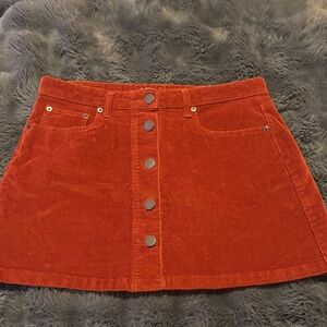 NOBO Rust Corduroy Mini Skirt with Buttons